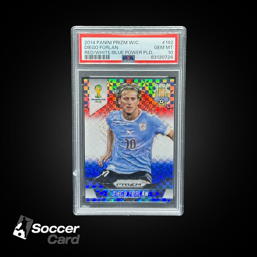 Deigo Forlan Panini Prizm World Cup 2014 Red/White/Blue Power - PSA 10