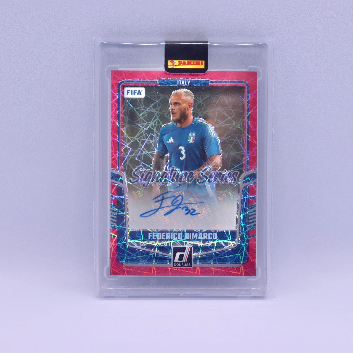 Federico Dimarco Panini Donruss 2024/2025 Signature Series Pink Velocity Auto
