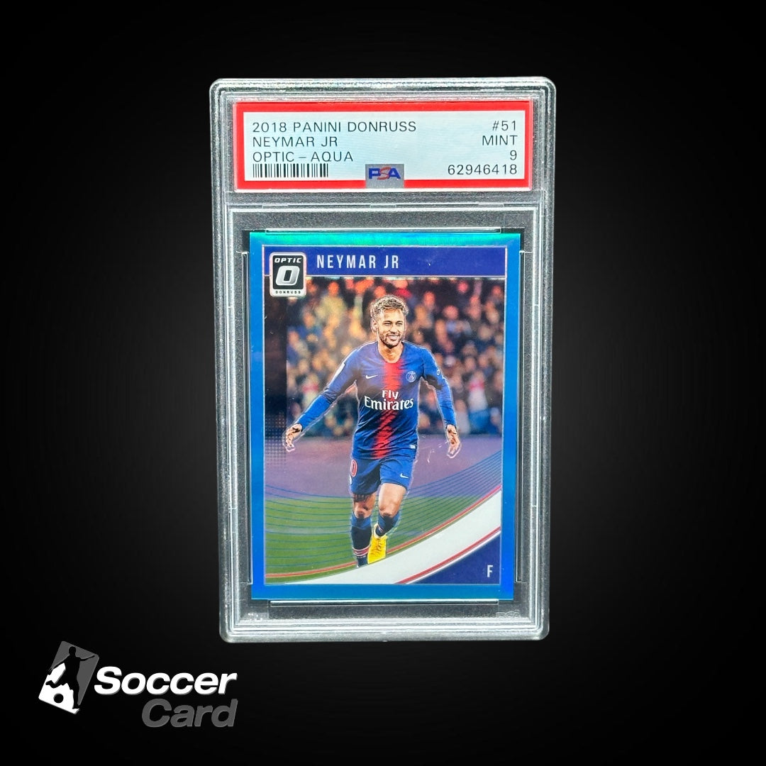 Neymar JR (142/149) Panini Donruss 2018 Optic Aqua - PSA 9