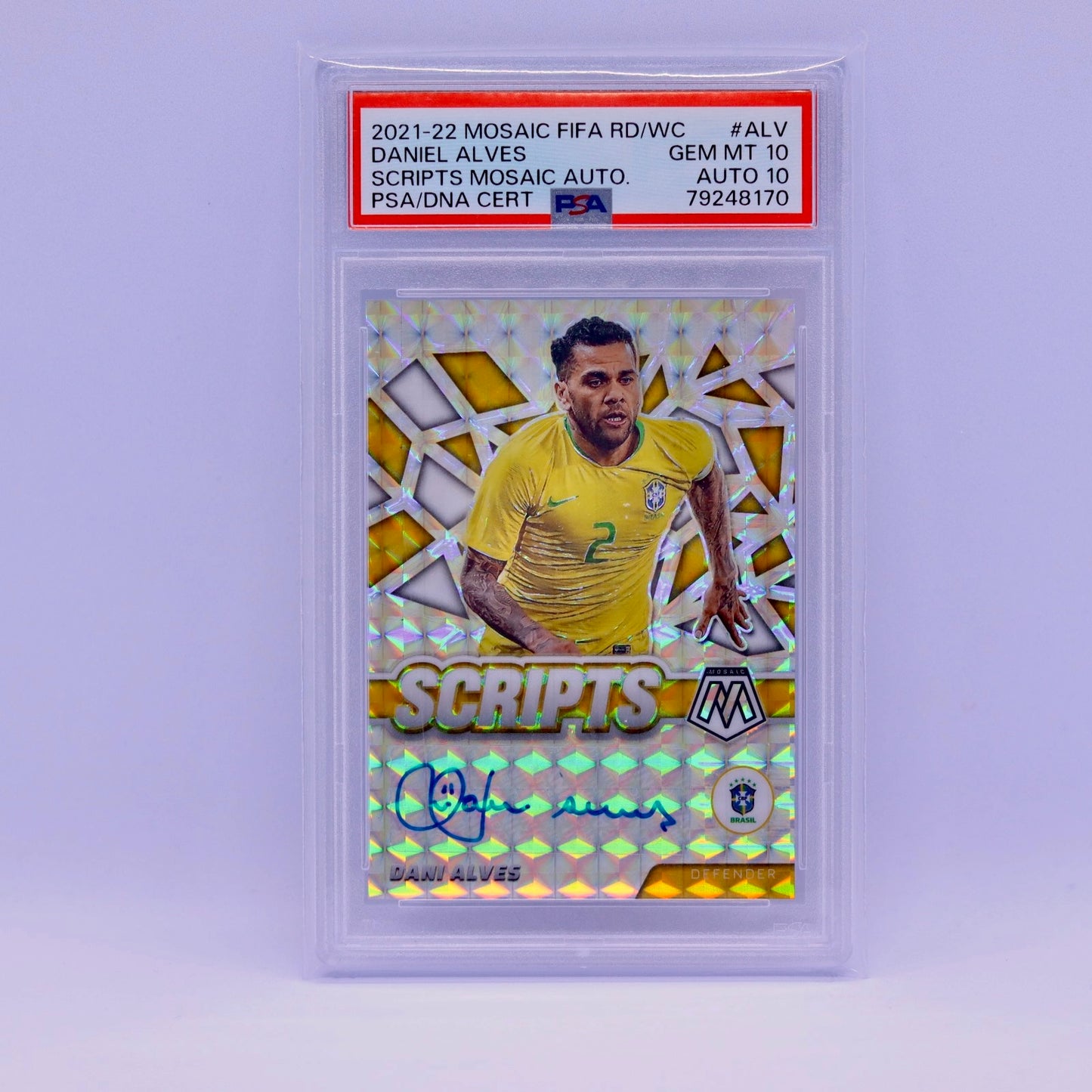 Daniel Alves Mosaic FIFA RD/WC Scripts 2021/2022 - PSA 10 AUTO 10
