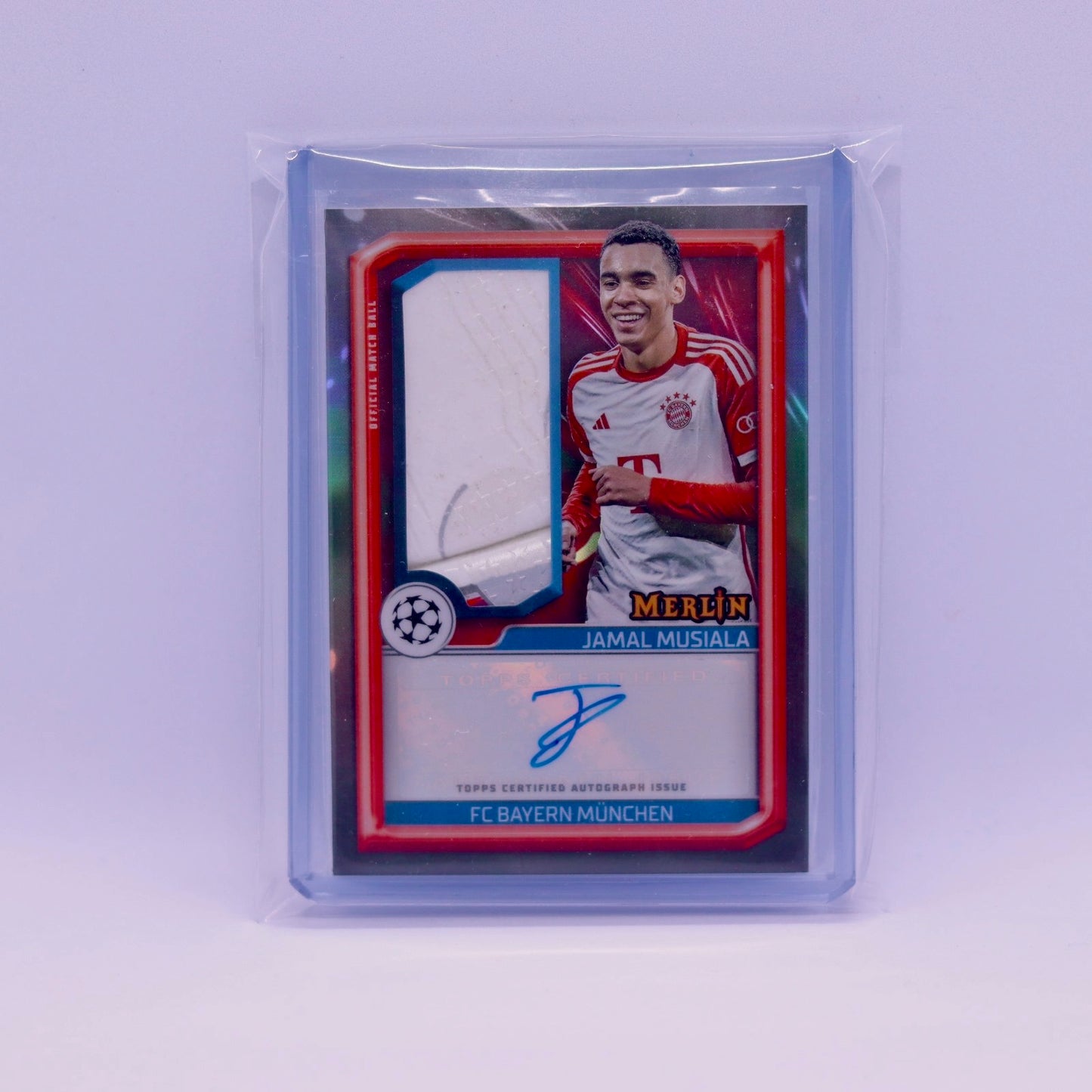 Jamal Musiala Topps Merlin Chrome Match Ball Patch Auto