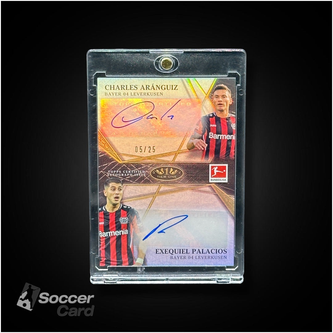 Exequiel Palacios - Dual Auto - Charles Aranguiz (5/25) Topps Tier One Bundesliga