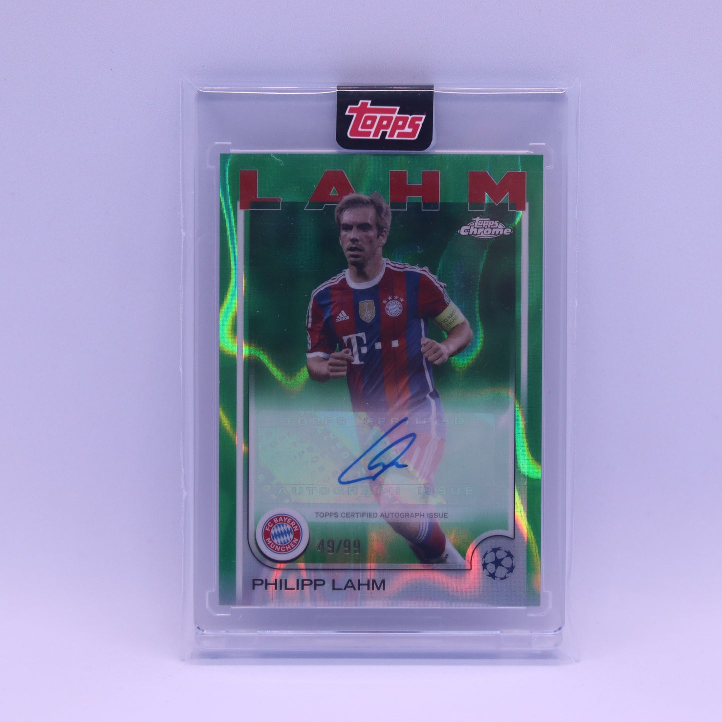 Philip Lahm (49/99) Topps Chrome UEFA Champions League 2025 Green Refractor Auto