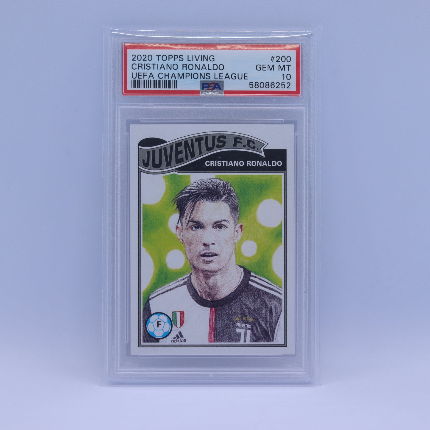 Cristiano Ronaldo Topps Living Sets UEFA Champions League Juventus F.C 2020 PSA 10