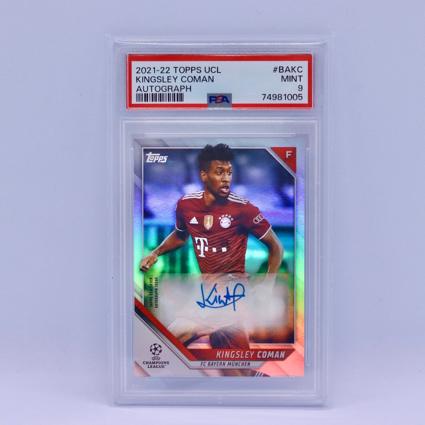 كينغسلي كومان توبس دوري أبطال أوروبا 2021/2022 تلقائي - PSA 9