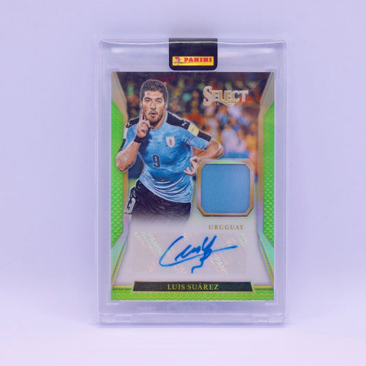 Luis Suarez (06/25) Panini Select 2016/2017 Green Auto Player-Worn