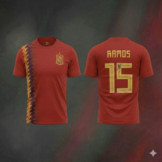 Sergio Ramos Authenticated Signed Jersey By Beckett