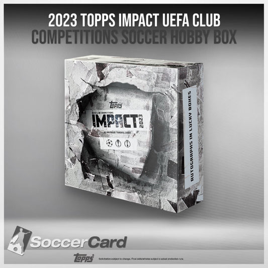 صندوق هوايات كرة القدم لمسابقات أندية الاتحاد الأوروبي لكرة القدم من Topps Impact 