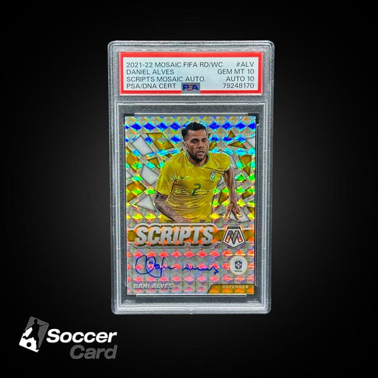 Daniel Alves Mosaic FIFA RD/WC Scripts 2021/2022 - PSA 10 AUTO 10
