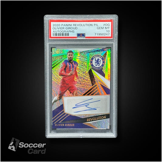 Olivier Giroud Panini Revolution Premier League 2020 Auto - PSA 10