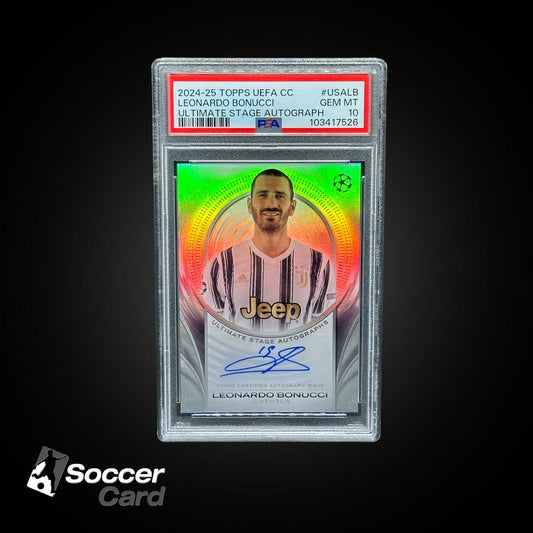 Leonardo Bonucci Topps UEFA Ultimate Stage Auto - PSA 10