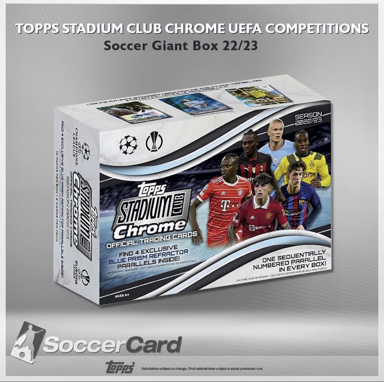 Topps Stadium Club Chrome UEFA Club Competitions Soccer Giant Box 22/23