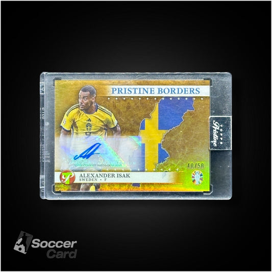Alexander Isak (40/50) Topps Pristine Road to Euro 2024 Pristine Borders Gold Refractor Color Match