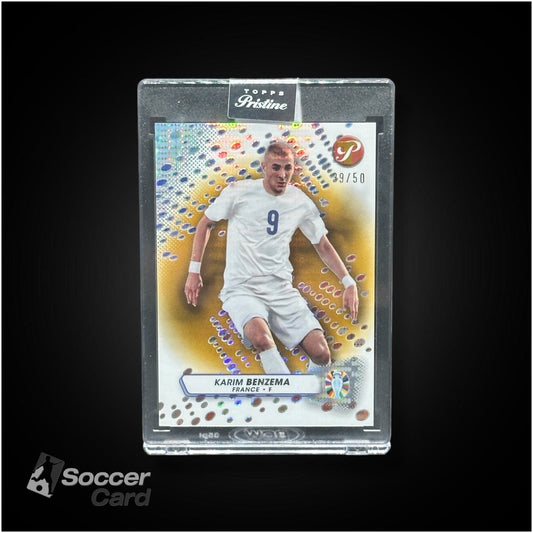 Karim Benzema (39/50) Topps Pristine 2024 UEFA Euro Gold Pulsar France