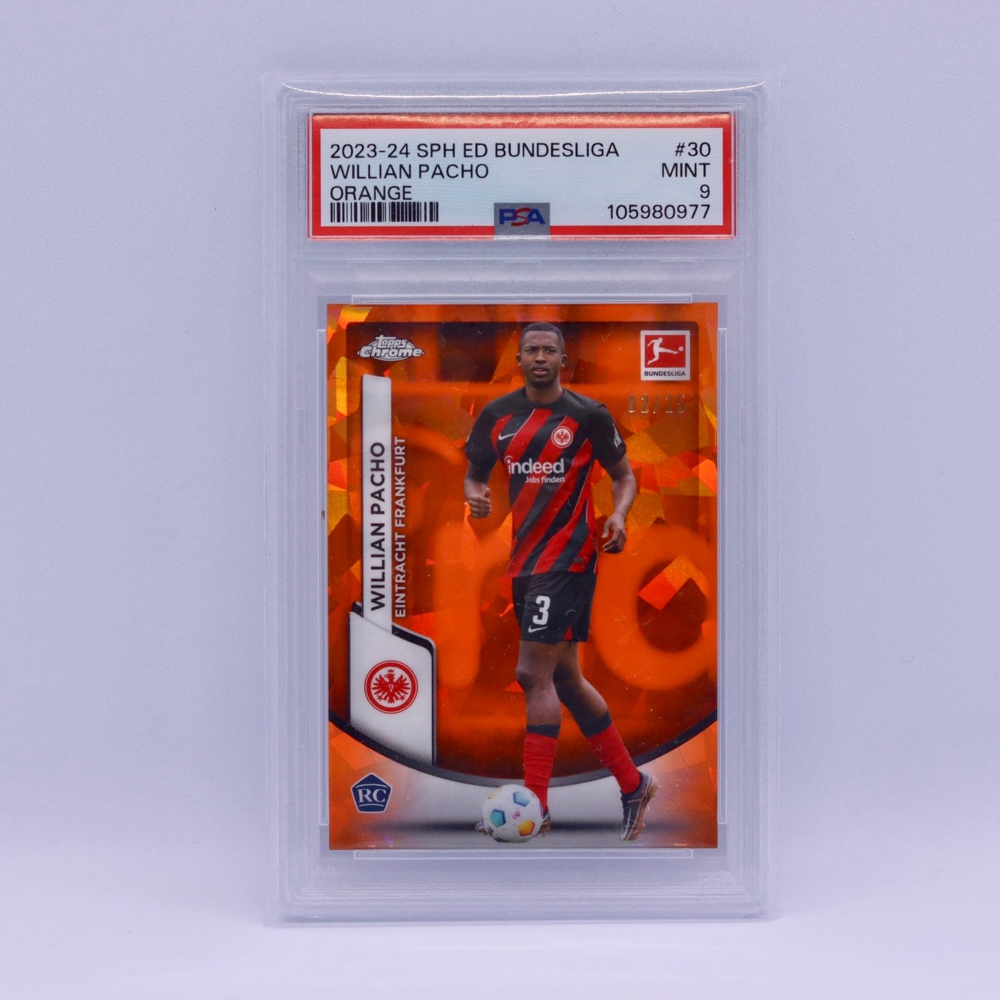 Willian Pacho (02/25) Topps Bundesliga Chrome Sapphire Rookie