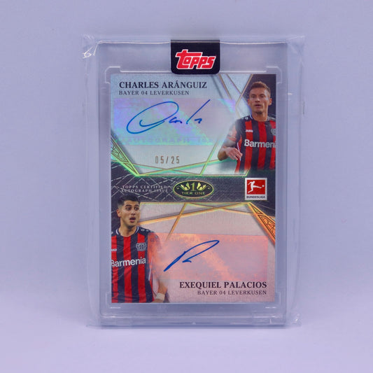 Exequiel Palacios - Dual Auto - Charles Aranguiz (5/25) Topps Tier One Bundesliga