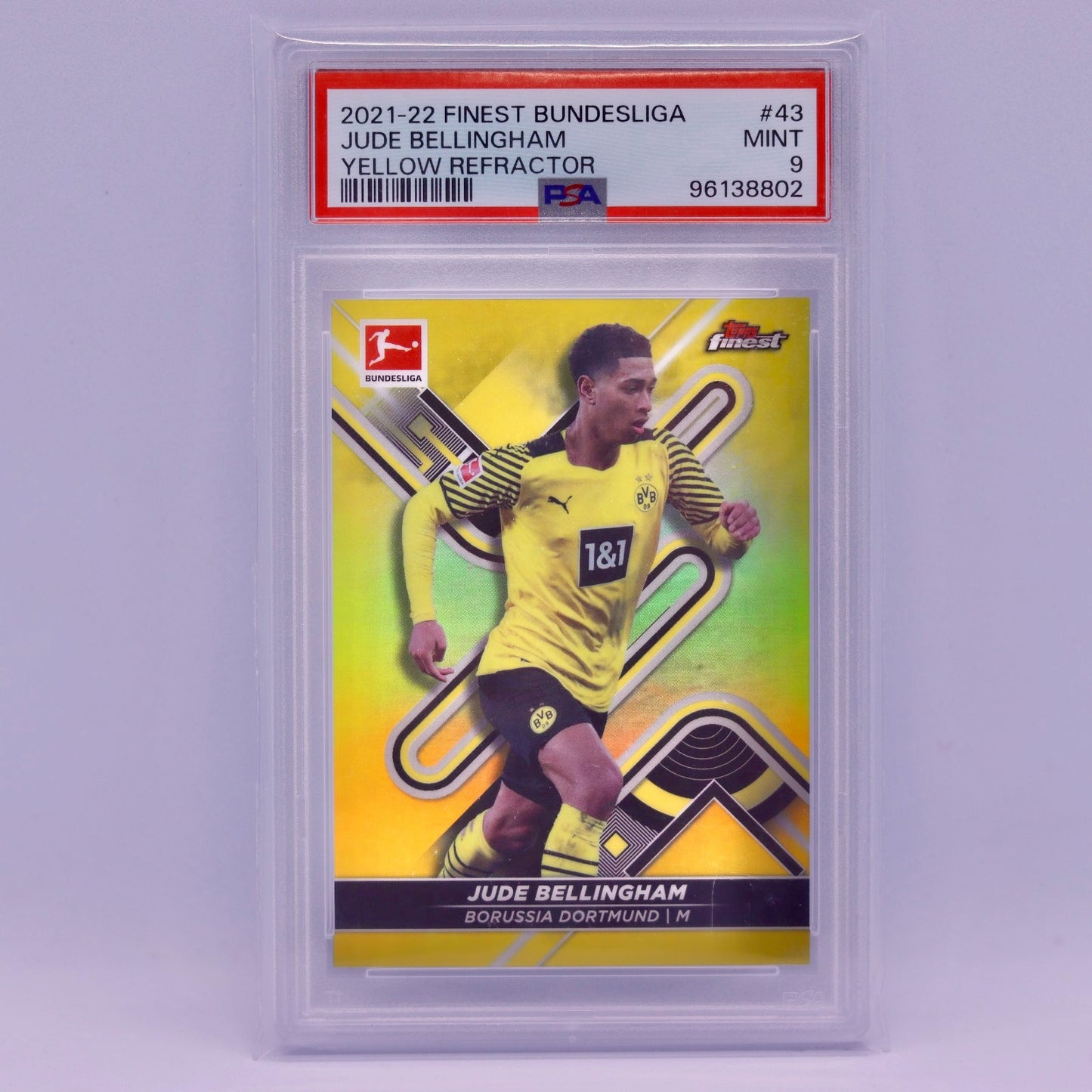 Jude Bellingham (350/350) Topps Finest Bundesliga 2021/2022 Color Match PSA 9