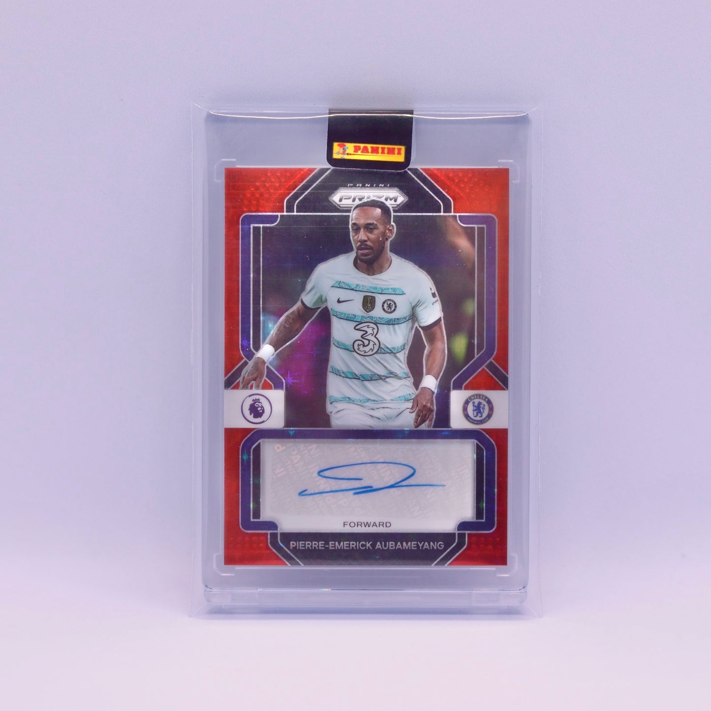 Pierre-Emerick Aubameyang Panini EPL Prizm 2022/2023 Red Pulsar Auto