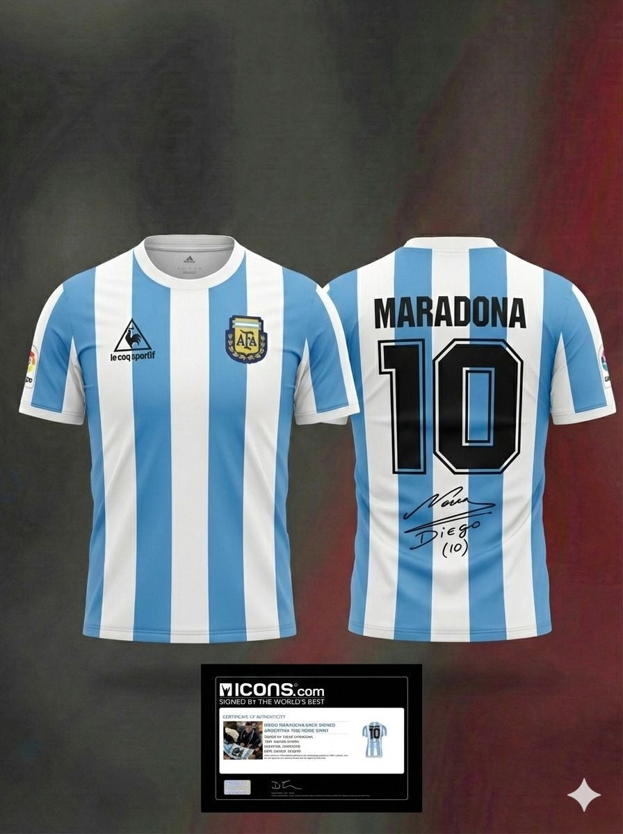 Diego Maradona Authenticated Jersey Auto By ICONS.com