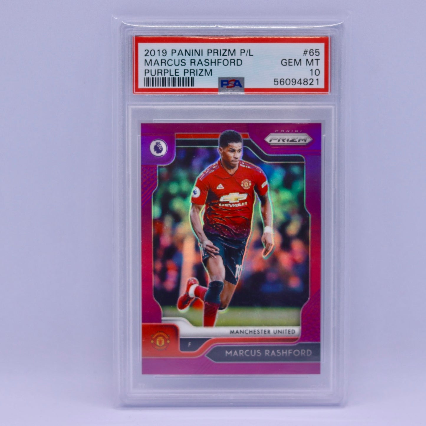 Marcus Rashford (33/99) Panini Prizm 2019 Purple - PSA 10