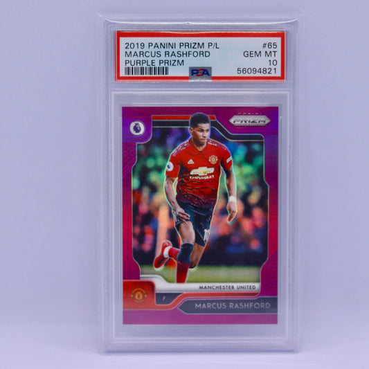 Marcus Rashford (33/99) Panini Prizm 2019 Purple - PSA 10