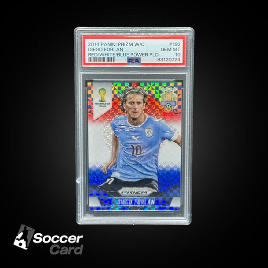 Deigo Forlan Panini Prizm World Cup 2014 Red/White/Blue Power - PSA 10