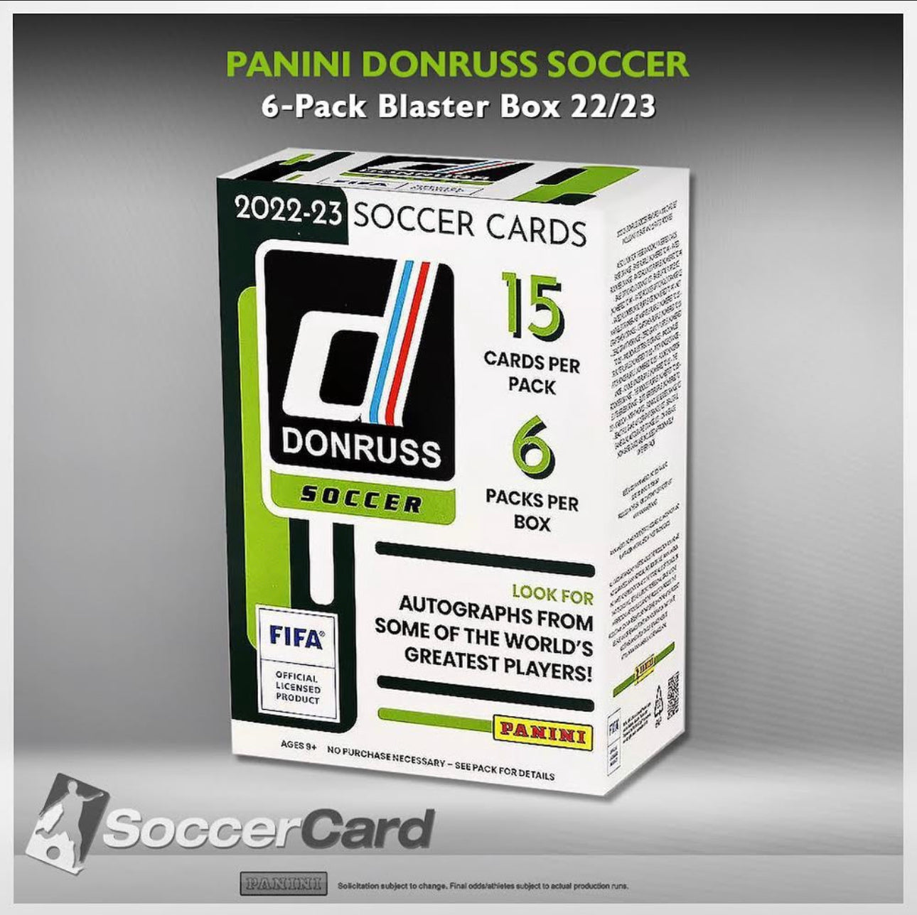 صندوق بلاستر مكون من 6 قطع من Panini Donruss Soccer 2022/2023 