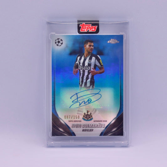 Bruno Guimaraes (087/150) Topps Chrome UEFA 2023/2024 Blue Refractor Auto