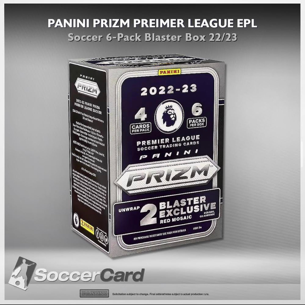 Panini Prizm Premier League EPL Soccer 6-Pack Blaster Box 2022/2023 (Pink Mosaic Prizms!)