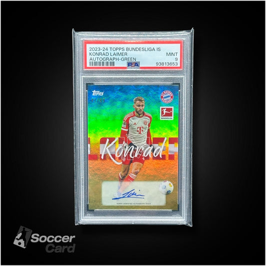 Konrad Laimer (41/49) Topps Bundesliga International Stars Autograph Green - PSA 9