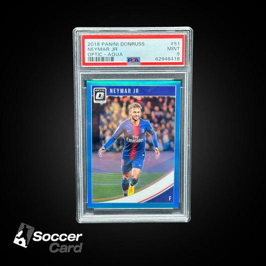 Neymar JR (142/149) Panini Donruss 2018 Optic Aqua - PSA 9