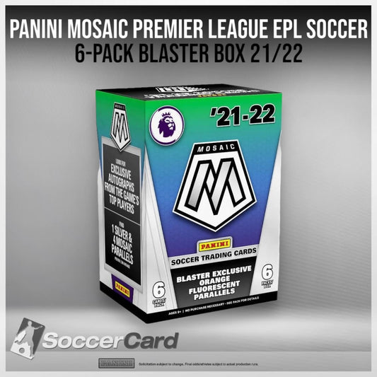 Panini Mosaic Premier League EPL Soccer 6-Pack Blaster Box 2021/2022