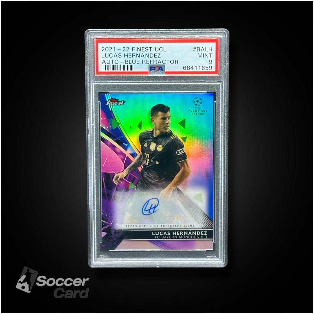 Lucas Hernandez (20/150) Topps Finest 2021/2022 Auto Refractor - PSA 9