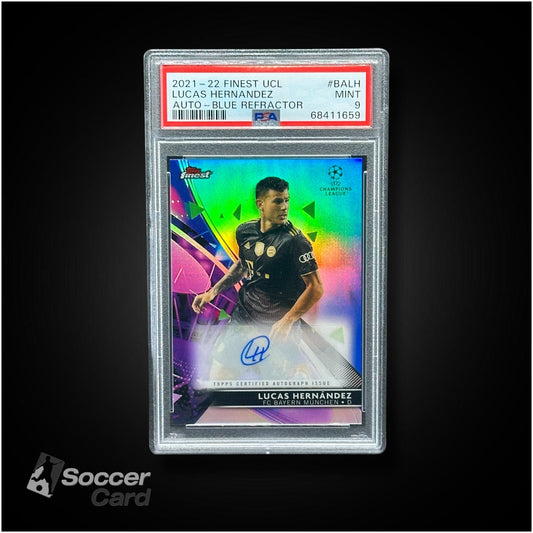 Lucas Hernandez (20/150) Topps Finest 2021/2022 Auto Refractor - PSA 9