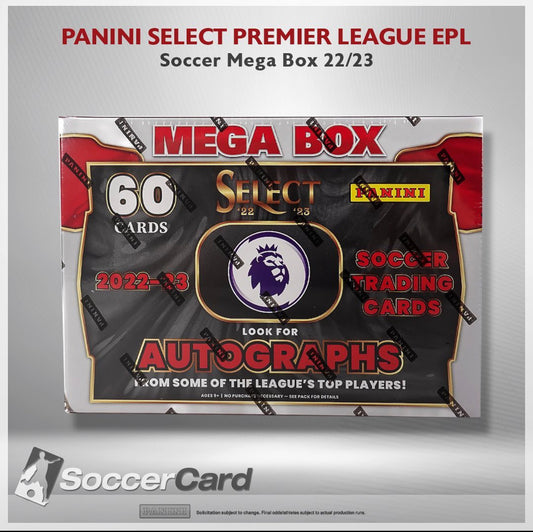 صندوق PANINI SELECT PREMIER LEAGUE EPL Soccer Mega Box 2022/2023 