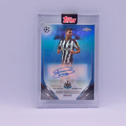 Bruno Guimaraes (109/150) Topps Chrome UEFA 2023/2024 Blue Refractor Auto