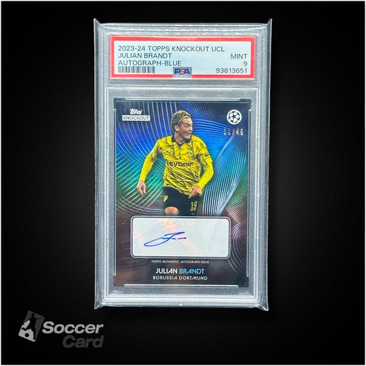 Julian Brandt (11/49) Topps Knockout UCL 2023/2024 Autograph Blue POP 1 - PSA 9