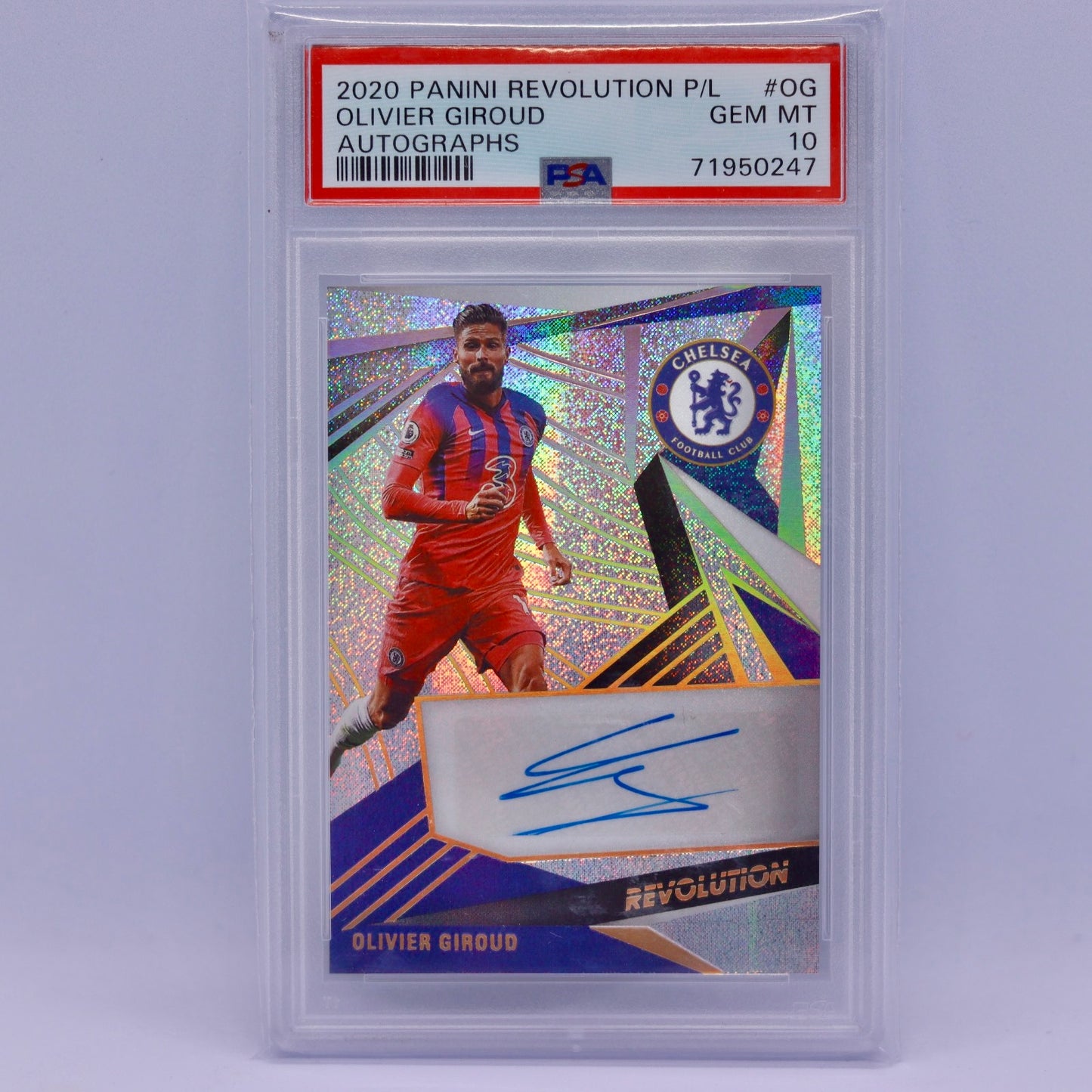 أوليفييه جيرو بانيني ثورة الدوري الإنجليزي الممتاز 2020 تلقائي - PSA 10