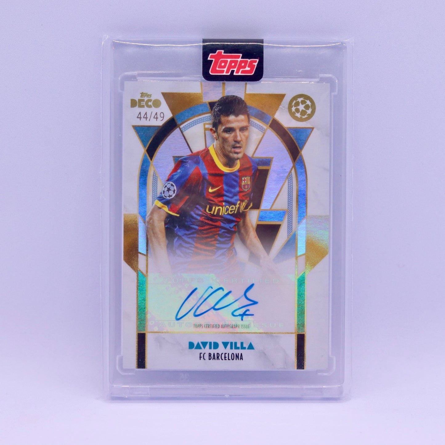 David Villa (44/49) Topps Deco 2024/2025 UEFA Legends Auto