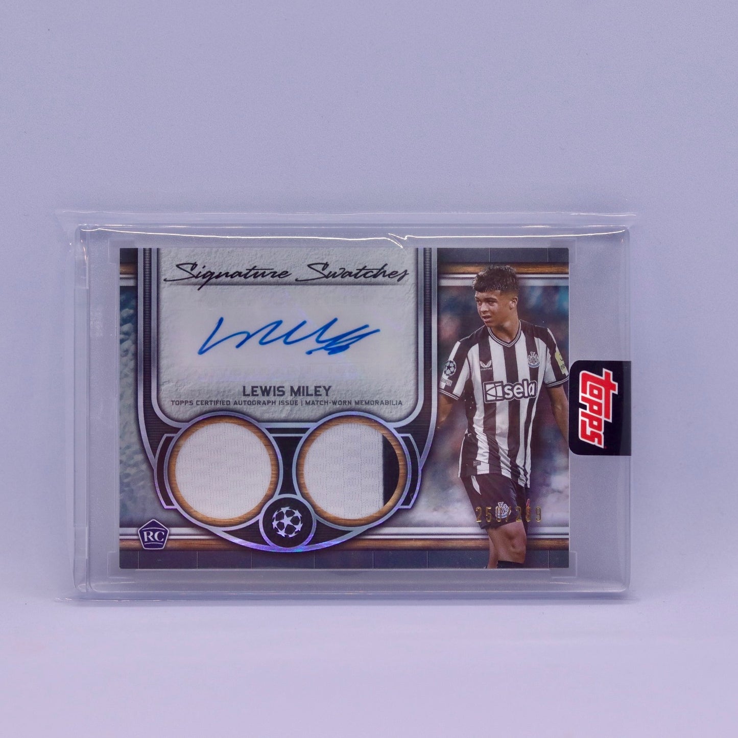 Lewis Miley (250/299) Topps Museum UEFA Signature Swatches Relic Auto