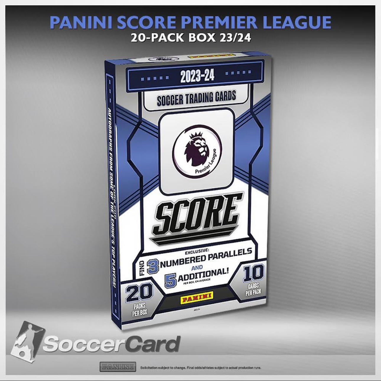 صندوق Panini Score Premier League يحتوي على 20 قطعة لموسم 2023/2023