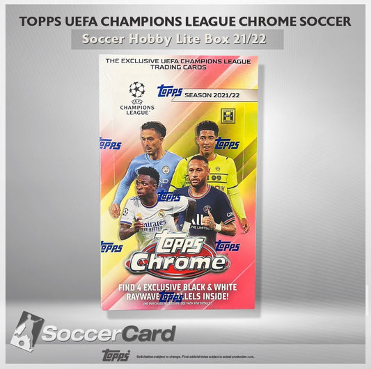 صندوق Topps UEFA Champions League Chrome Soccer Soccer Hobby Lite Box 2021/2022 