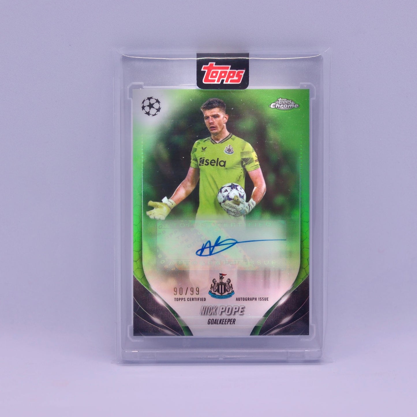 Nick Pope (90/99) Topps Chrome UEFA Champions League 2023/2024 Color Match Auto