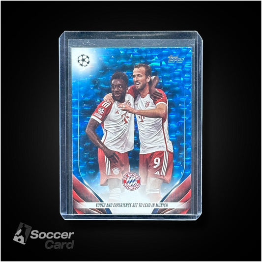 Harry Kane/Alphonso Davies (25/75) Topps UEFA Club Competition 2023/2024 Blue Refractor