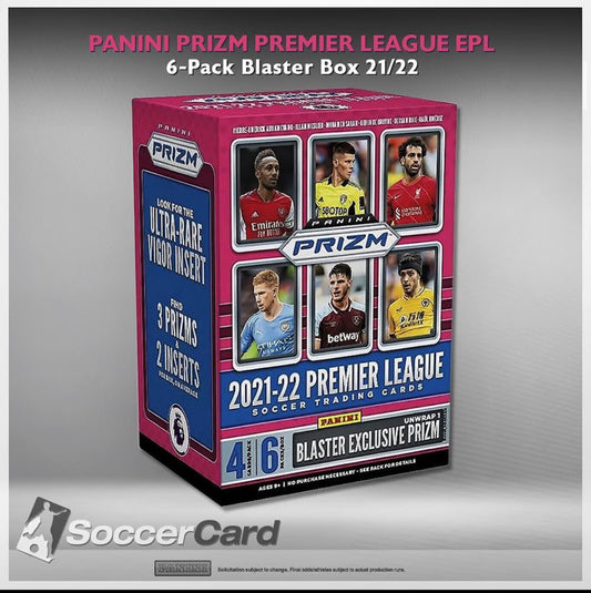 Panini Prizm Premier League EPL 2021/2022 Soccer 6-Pack Blaster Box!