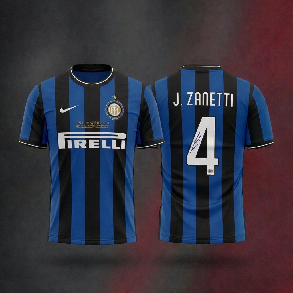 Javier Zanetti Authenticated Signed Jersey By Beckett