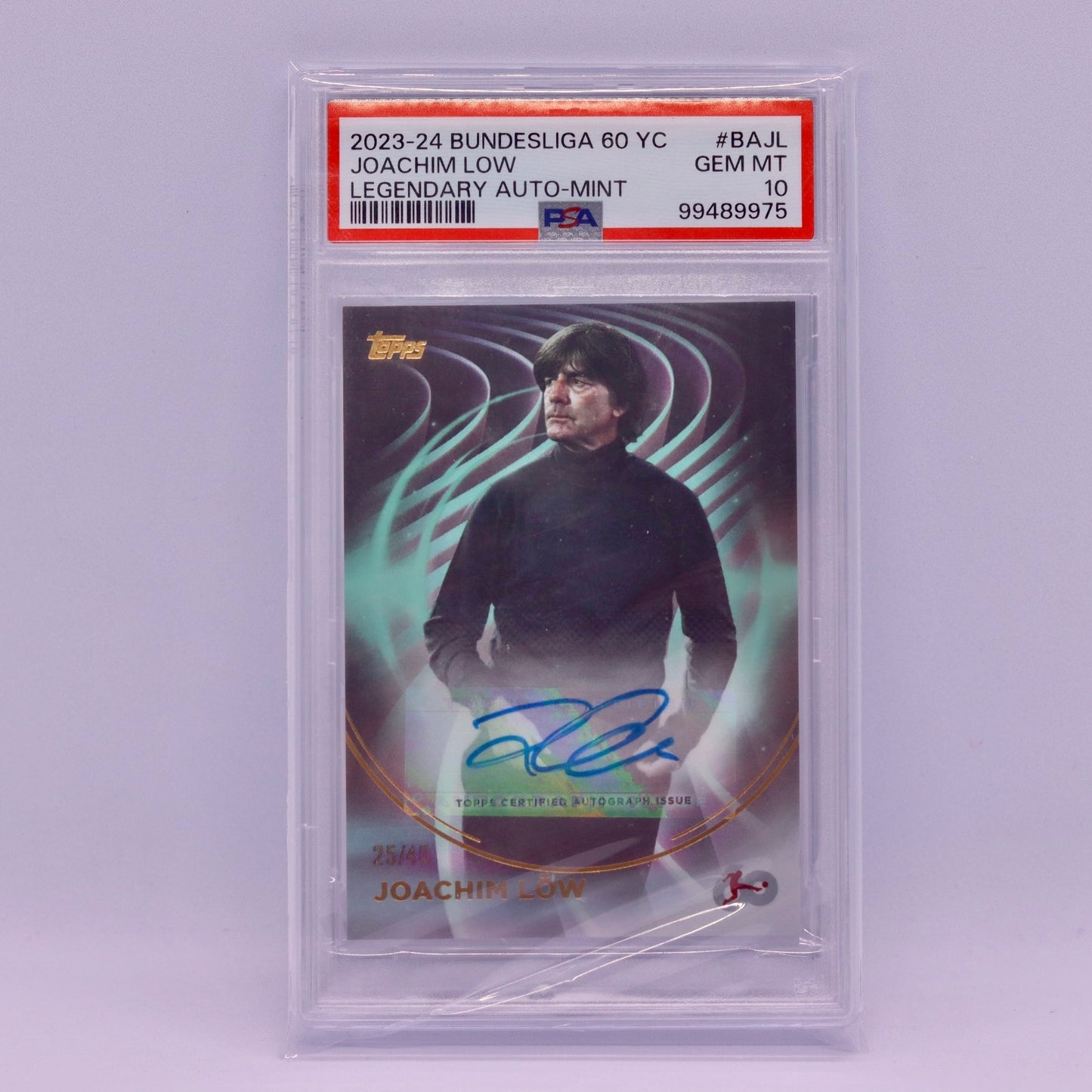 Joachim Low (25/40) Topps Bundesliga 60 Years Anniversary Auto PSA 10