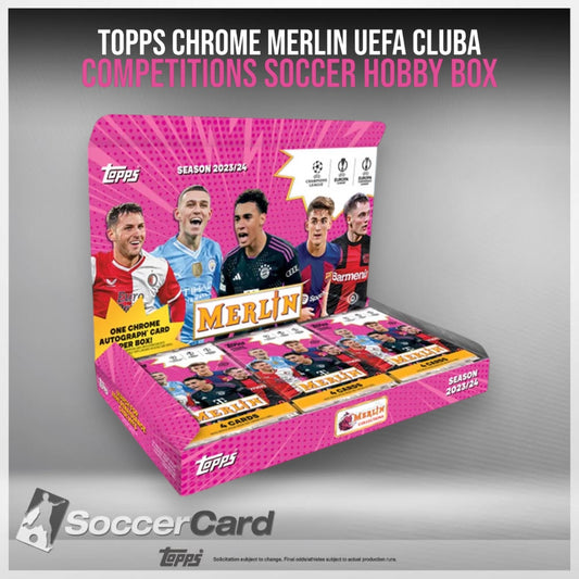 Topps Chrome Merlin UEFA Club Competitions Soccer Hobby Box 2023/2024