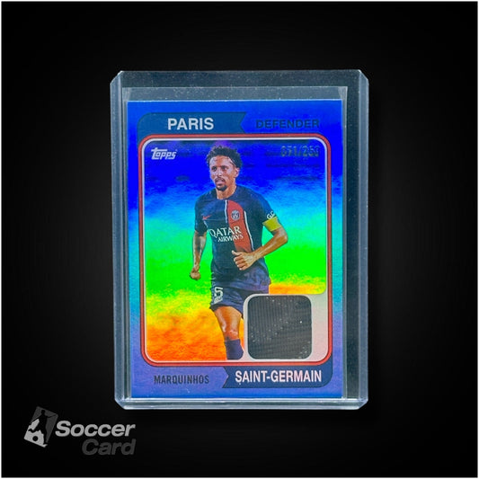 Marquinhos (129/250) Match Worn Topps PSG Blue Parallel