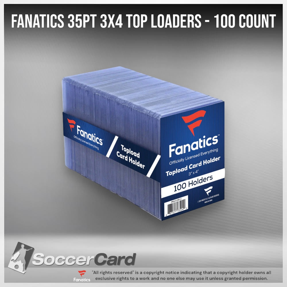 Fanatics 35pt 3x4 Top Loaders - 100 Count